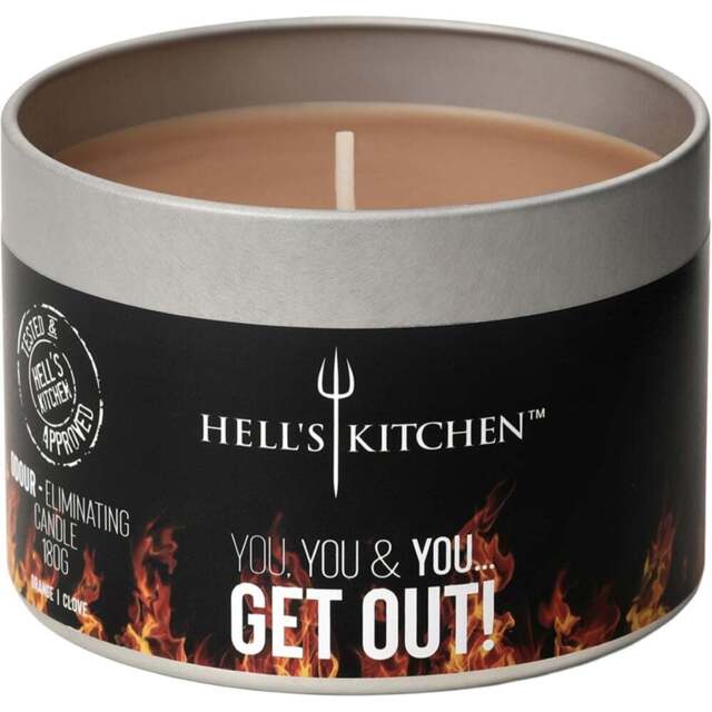 Hell's Kitchen Orange and Clove Scented Candle - Size: 7.5 x 9.2 x 9.2cm - Brown - Hells Kitchen - Wilko - image 1