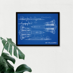 Artery8 US Aircraft SR-71 Blackbird Habu Spy Plane Blueprint Plan Framed Wall Art Print 30 x 41cm - Size: 43.3 x 33.3 x 1.5cm - Wilko - thumbnail 4