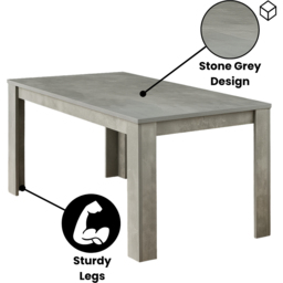 Portland Velvet 4 Seater Dining Set Stone Grey and Grey - Wilko - thumbnail 4