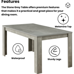 Portland Velvet 4 Seater Dining Set Stone Grey and Grey - Wilko - thumbnail 6