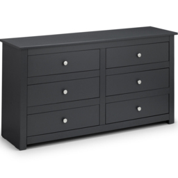 Julian Bowen Radley 6 Drawer Anthracite Chest of Drawers - Black - Wilko - thumbnail 3