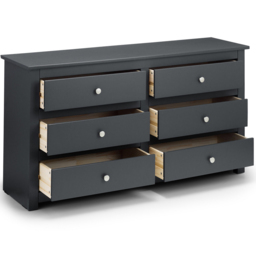 Julian Bowen Radley 6 Drawer Anthracite Chest of Drawers - Black - Wilko - thumbnail 5