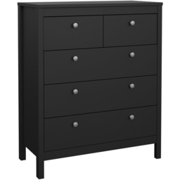 Florence Madrid 5 Drawer Matt Black Chest of Drawers - Wilko - thumbnail 3