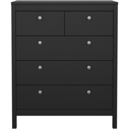 Florence Madrid 5 Drawer Matt Black Chest of Drawers - Wilko - thumbnail 4