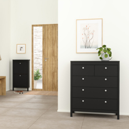 Florence Madrid 5 Drawer Matt Black Chest of Drawers - Wilko - thumbnail 6