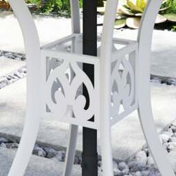 Outsunny Round Garden Dining Table with Parasol Hole White - Size: 74 x 78 x 78cm - Wilko - thumbnail 4