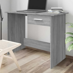 vidaXL Single Drawer Computer Desk Grey - Size: 76 x 100 x 50cm - Wilko - thumbnail 1