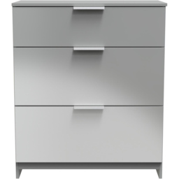 Crowndale Plymouth 3 Drawer Uniform Grey and Dusk Grey Deep Chest Ready Assembled - Wilko - thumbnail 4