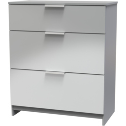 Crowndale Plymouth 3 Drawer Uniform Grey and Dusk Grey Deep Chest Ready Assembled - Wilko - thumbnail 3