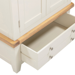 Seconique Windsor 2 Door Single Drawer Ivory and Oak Wardrobe - Size: 2 Door, Single Drawer - Ivory/Oak - Wilko - thumbnail 7
