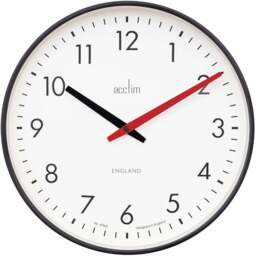 Acctim Riley Black Retro Wall Clock - Size: 3.8 x 30 x 30cm - Wilko