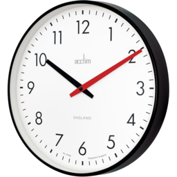 Acctim Riley Black Retro Wall Clock - Size: 3.8 x 30 x 30cm - Wilko - thumbnail 3