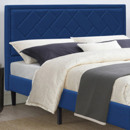 Brooklyn King Size Blue Padded Headboard Bed Frame - Wilko - thumbnail 3