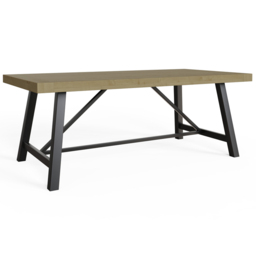FWStyle Lowry Industrial Dining Table 2m - Brown - Wilko - thumbnail 3