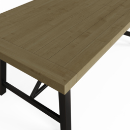 FWStyle Lowry Industrial Dining Table 2m - Brown - Wilko - thumbnail 4