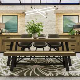 FWStyle Lowry Industrial Dining Table 2m - Brown - Wilko - thumbnail 1