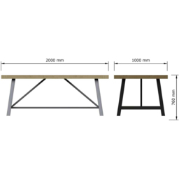FWStyle Lowry Industrial Dining Table 2m - Brown - Wilko - thumbnail 6