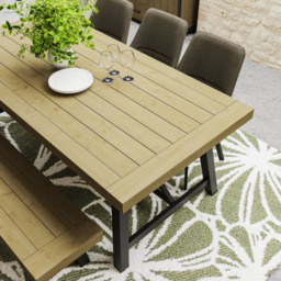 FWStyle Lowry Industrial Dining Table 2m - Brown - Wilko - thumbnail 5