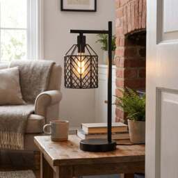 Industrial Weaved Table Lamp - Size: 17 x 46 x 12cm - Wilko - thumbnail 6