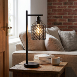 Industrial Weaved Table Lamp - Size: 17 x 46 x 12cm - Wilko - thumbnail 5