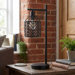 Industrial Weaved Table Lamp - Size: 17 x 46 x 12cm - Wilko - thumbnail 7