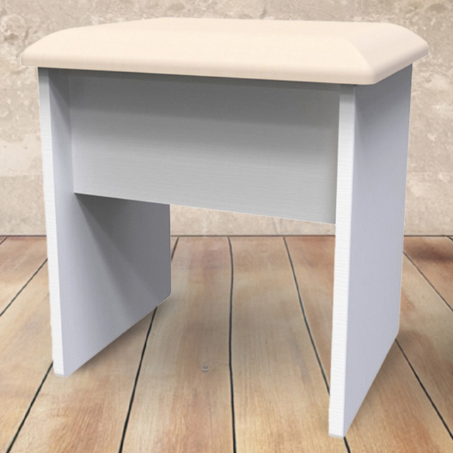 Crowndale Kent White Ash Dressing Table Stool - Size: 38 x 48 x 51cm - Wilko - image 1