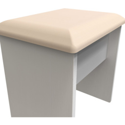 Crowndale Kent White Ash Dressing Table Stool - Size: 38 x 48 x 51cm - Wilko - thumbnail 6