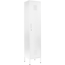 MMT Furniture Designs Single Door White Metal Tall Locker Cabinet - Size: 180 x 38.5 x 38.5cm - Wilko - thumbnail 3