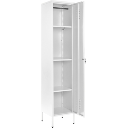 MMT Furniture Designs Single Door White Metal Tall Locker Cabinet - Size: 180 x 38.5 x 38.5cm - Wilko - thumbnail 4