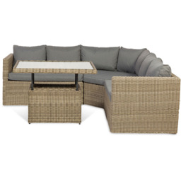 Royalcraft Wentworth 5 Seater Rattan Corner Lounge Set - Cream - Wilko - thumbnail 3