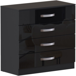 Vida Designs Hulio 4 Drawer Black Chest of Drawers - Wilko - thumbnail 3