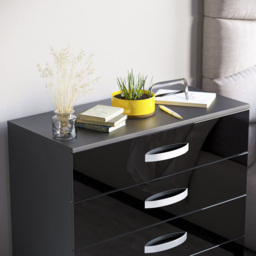 Vida Designs Hulio 4 Drawer Black Chest of Drawers - Wilko - thumbnail 4