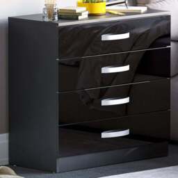 VIDA DESIGNS Hulio 4 Drawer Black Chest of Drawers - Wilko