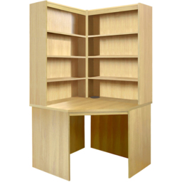 R White Cabinets Corner 8 Shelf Computer Desk with Hutch Set Brown - Size: 182.8 x 94 x 54cm - Wilko - thumbnail 3