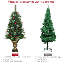 Costway Artificial Christmas Tree with Decorative Pot 4ft - Multi - Wilko - thumbnail 7