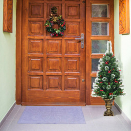 Costway Artificial Christmas Tree with Decorative Pot 4ft - Multi - Wilko - thumbnail 3