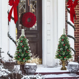 Costway Artificial Christmas Tree with Decorative Pot 4ft - Multi - Wilko - thumbnail 6