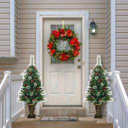 Costway Artificial Christmas Tree with Decorative Pot 4ft - Multi - Wilko - thumbnail 4