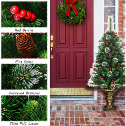 Costway Artificial Christmas Tree with Decorative Pot 4ft - Multi - Wilko - thumbnail 5