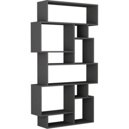 Decortie Karmato 10 Shelf Anthracite Grey Modern Bookcase - Black - Wilko - thumbnail 3