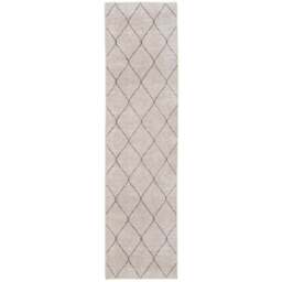 Kukoon Beige Grey Trellis Modern Abstract Rug 80 x 300cm - Cream - Wilko - thumbnail 1