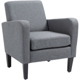 Portland Grey Linen Padded Seat Armchair - Size: Single - Wilko - thumbnail 3
