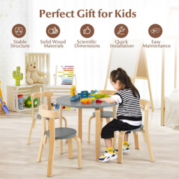 Costway 4 Seater Kids Bentwood Dining Set Grey - Wilko - thumbnail 6