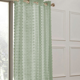 Fleur Sage Tufted Eyelet Voile Panel 137 x 213cm - Wilko - thumbnail 3