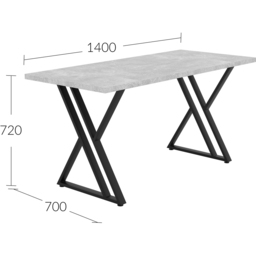 Shefa New York 6 Seater Dining Table Concrete Grey - Wilko - thumbnail 6