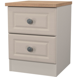 Crowndale Norfolk 2 Drawer Kashmir Ash and Bardolino Oak Compact Bedside Cabinet Ready Assembled - Kashmir Ash & Bardolino Oak - Wilko - thumbnail 4