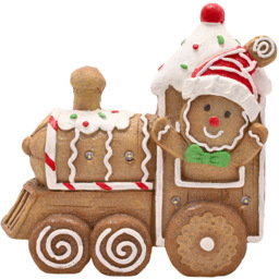 The Seasonal Gift Co. Santa and Friends Gingerbread Train LED Christmas Decoration 32cm - Size: 18 x 28.5 x 11.5cm - Brown - Wilko - thumbnail 3