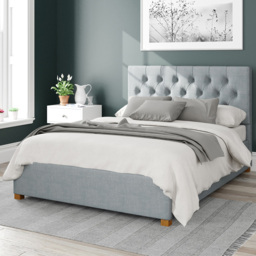 Aspire Olivier Double Sky Malham Weave Ottoman Bed - Blue - Aspire Beds - Wilko