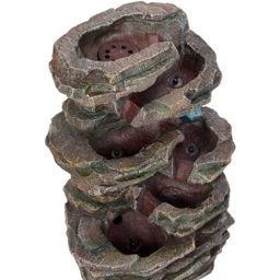 Living and Home 6-Tier Realistic Rock Effect Solar LED Water Feature - Size: 46 x 28 x 20cm - Brown - Wilko - thumbnail 5