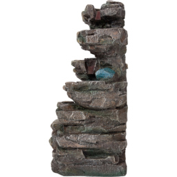 Living and Home 6-Tier Realistic Rock Effect Solar LED Water Feature - Size: 46 x 28 x 20cm - Brown - Wilko - thumbnail 3